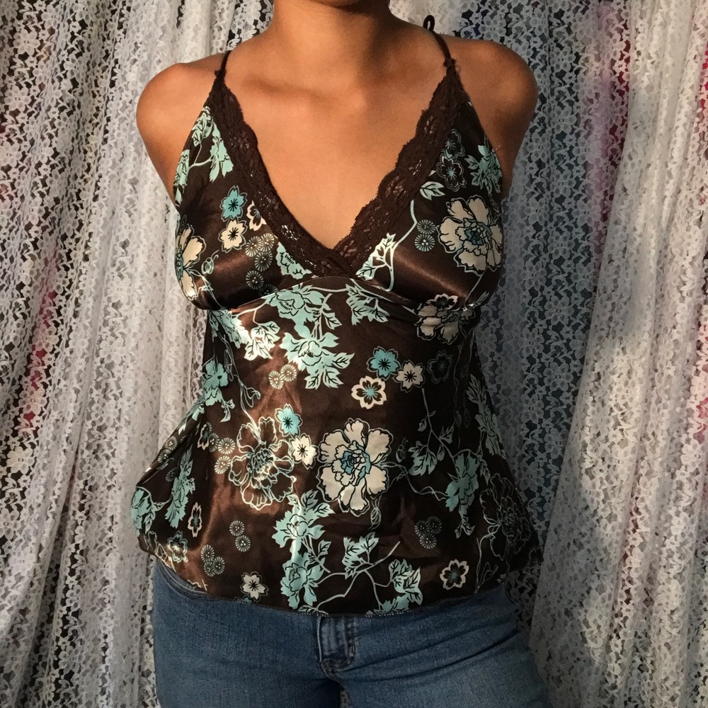 Floral Satin tank top